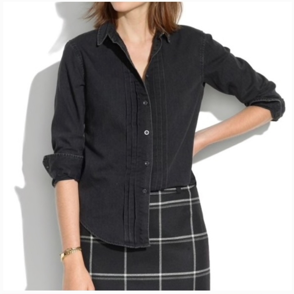 Madewell Black Button-Down Shirt